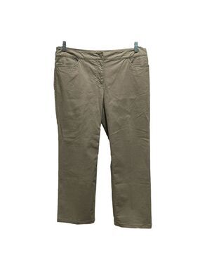 NWT Eileen Fisher Tan Straight Leg Stretch Microsanded Twill Jeans Petite Large